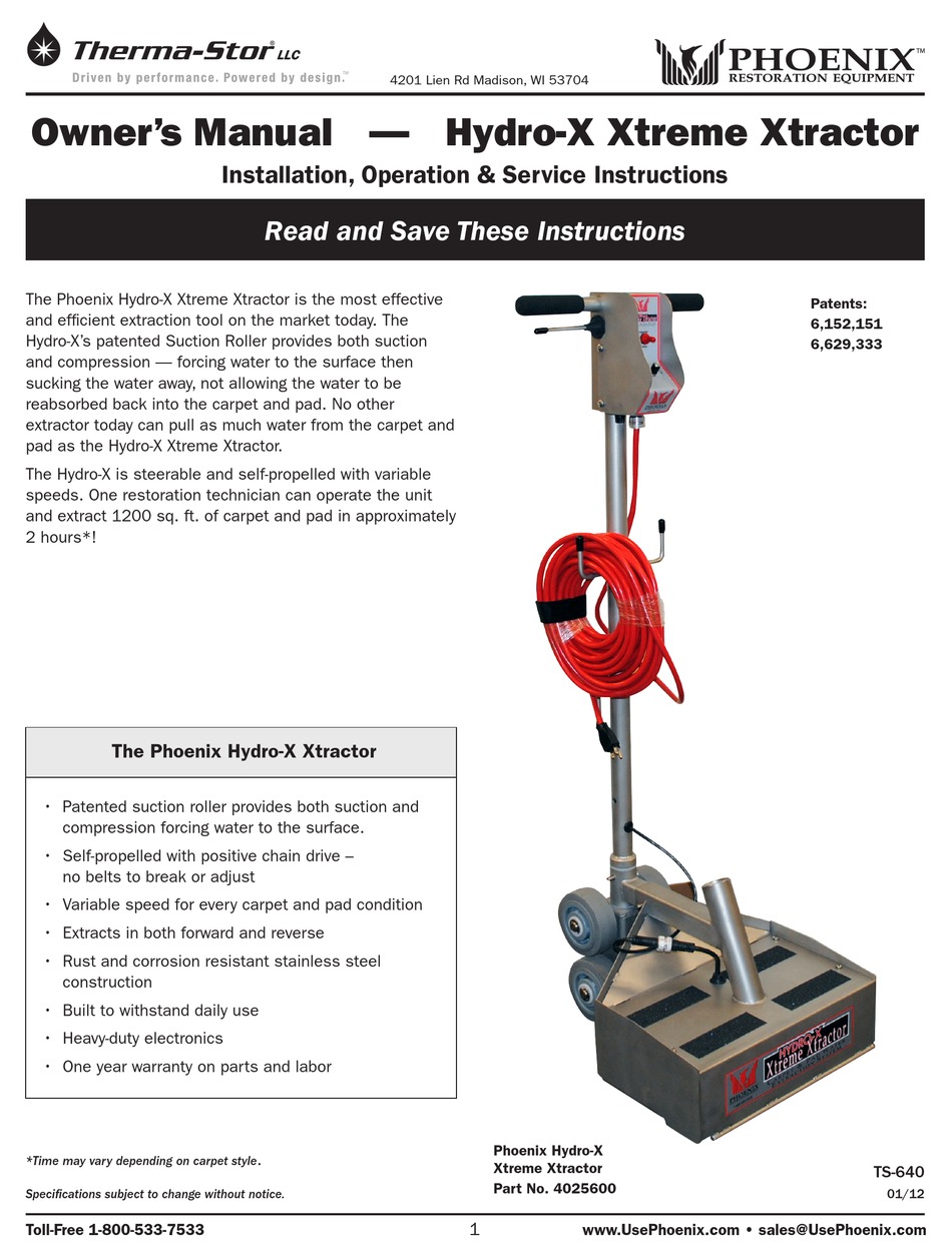 PHOENIX HYDROX XTREME XTRACTOR OWNER'S MANUAL Pdf Download ManualsLib