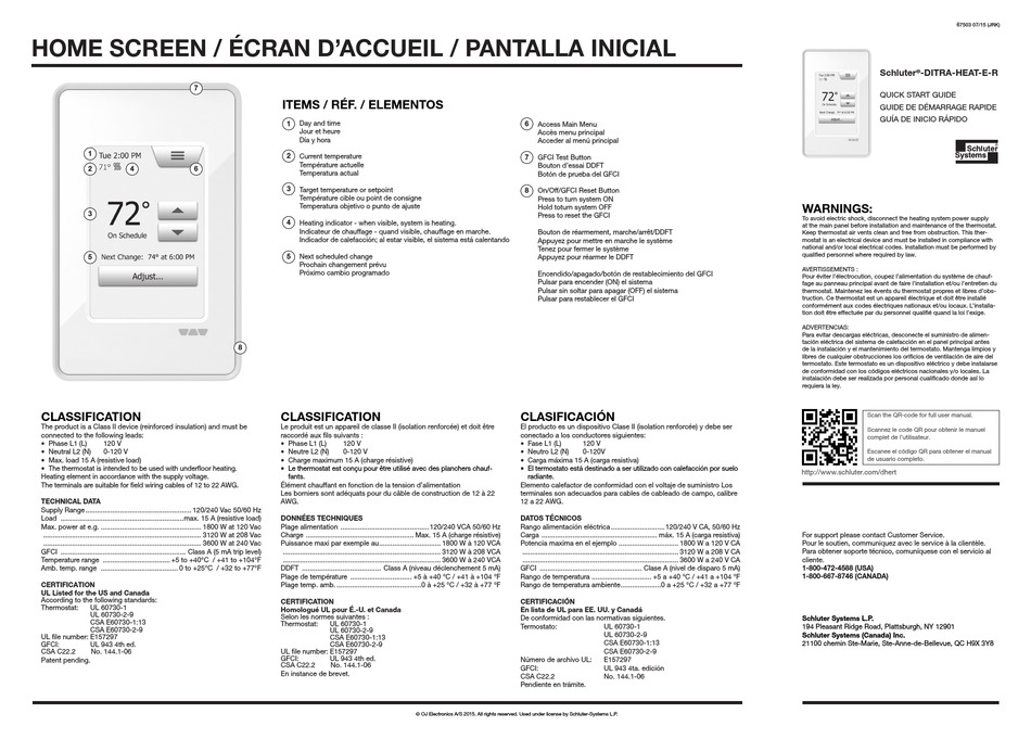 SCHLUTER SYSTEMS DITRAHEATER QUICK START MANUAL Pdf Download