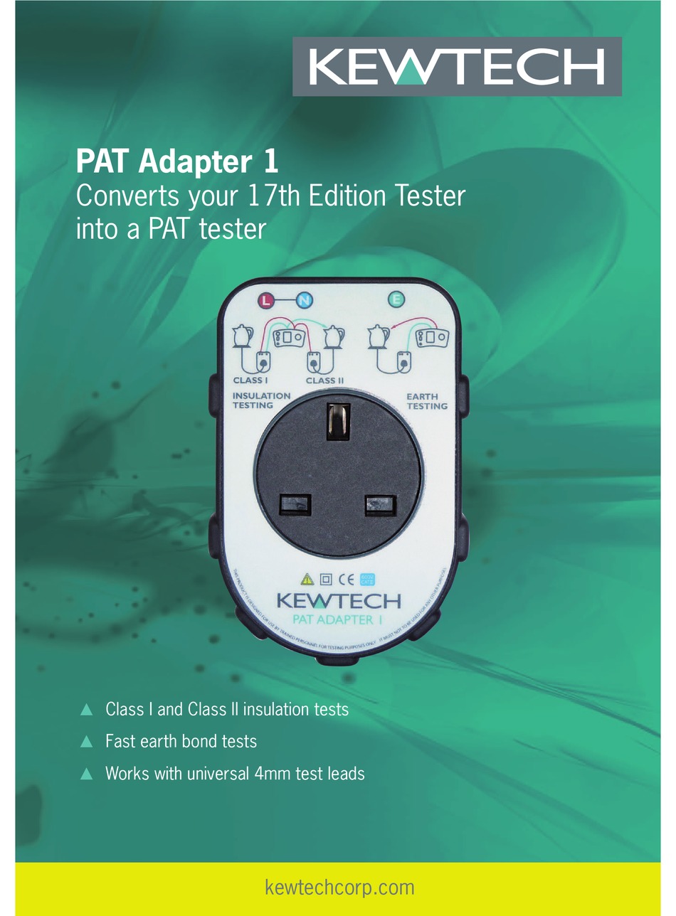 Kewtech Pat Adaptador Convertir MFT a Pat Tester Dispositivo Portátilpatadaptor 1 
