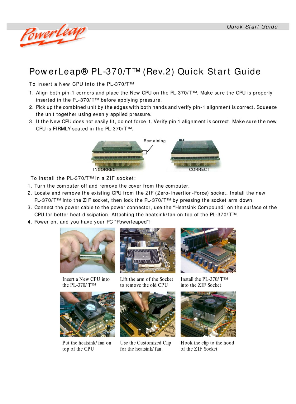 POWERLEAP PL-370/T QUICK START MANUAL Pdf Download | ManualsLib