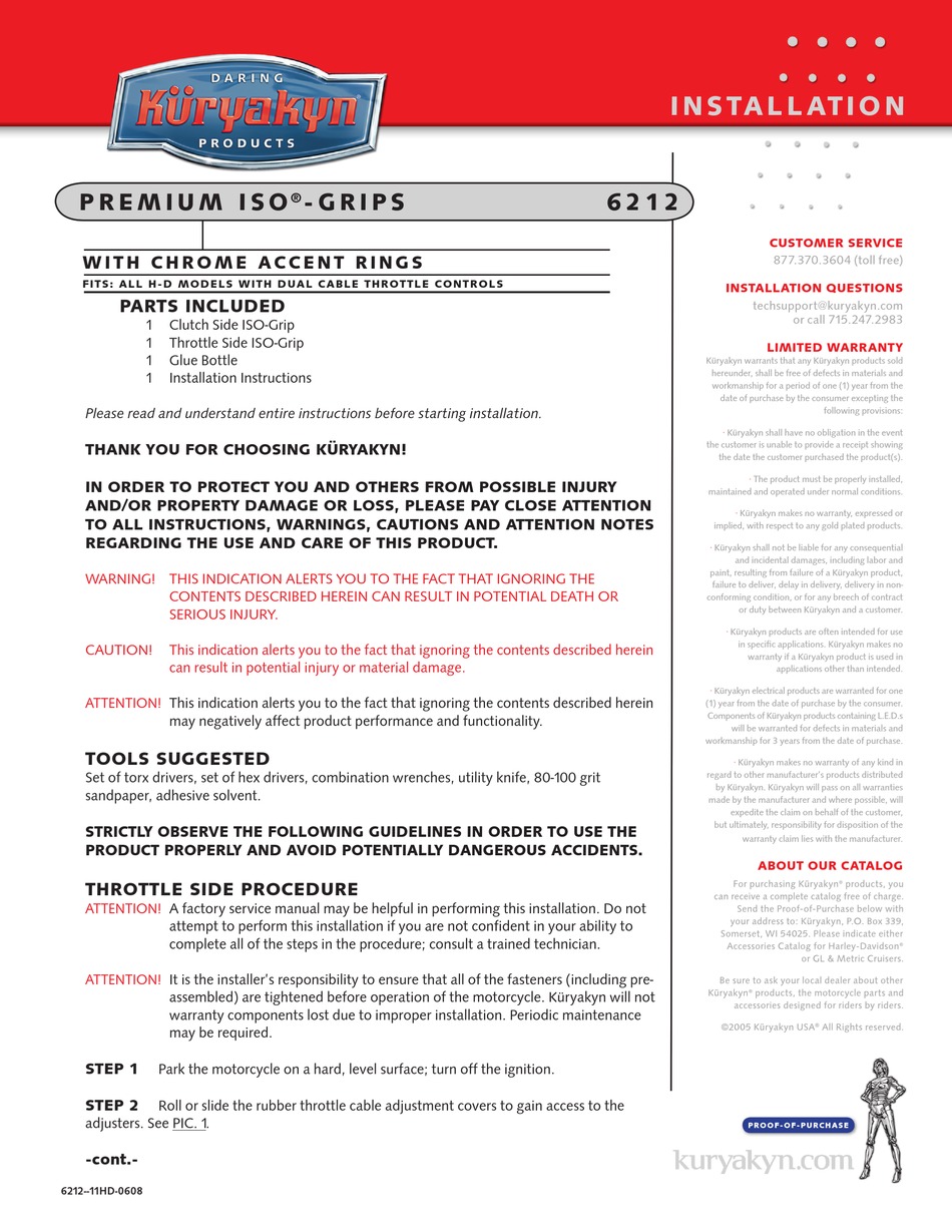 KURYAKYN 6212 INSTALLATION INSTRUCTIONS Pdf Download ManualsLib