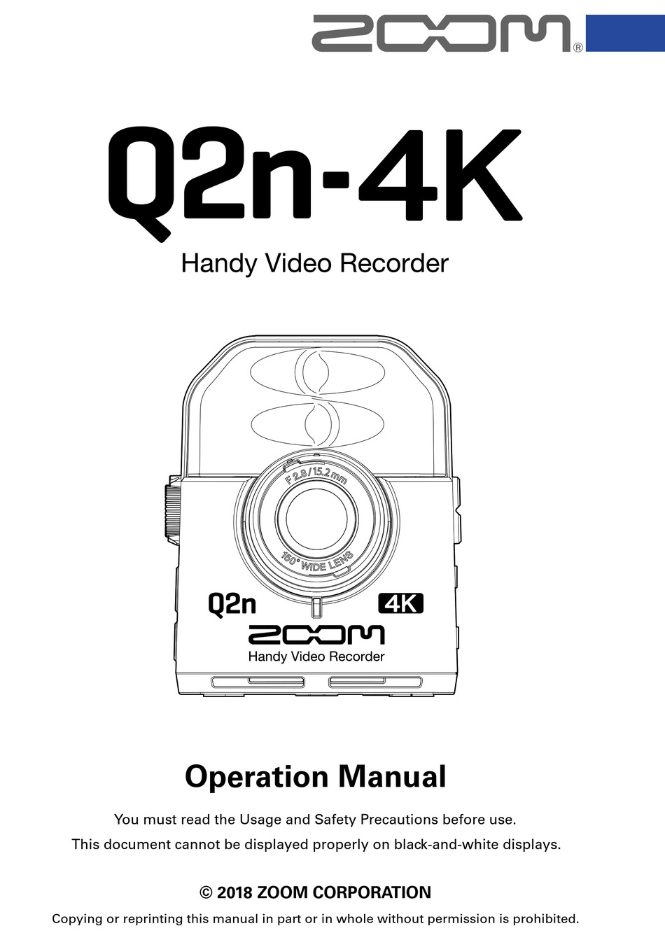 ZOOM Q2N-4K ORIGINAL OPERATION MANUAL Pdf Download | ManualsLib