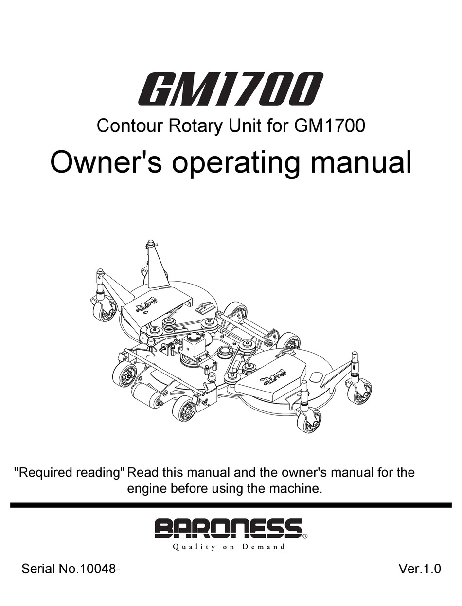 BARONESS GM1700 OWNER'S OPERATING MANUAL Pdf Download ManualsLib