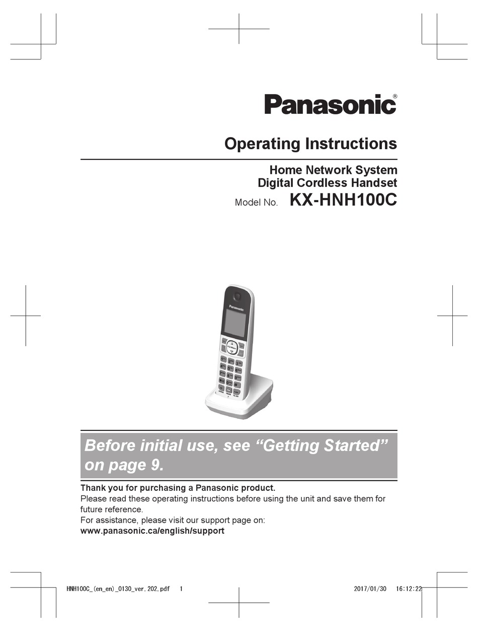 PANASONIC KX-HNH100C OPERATING INSTRUCTIONS MANUAL Pdf Download | ManualsLib