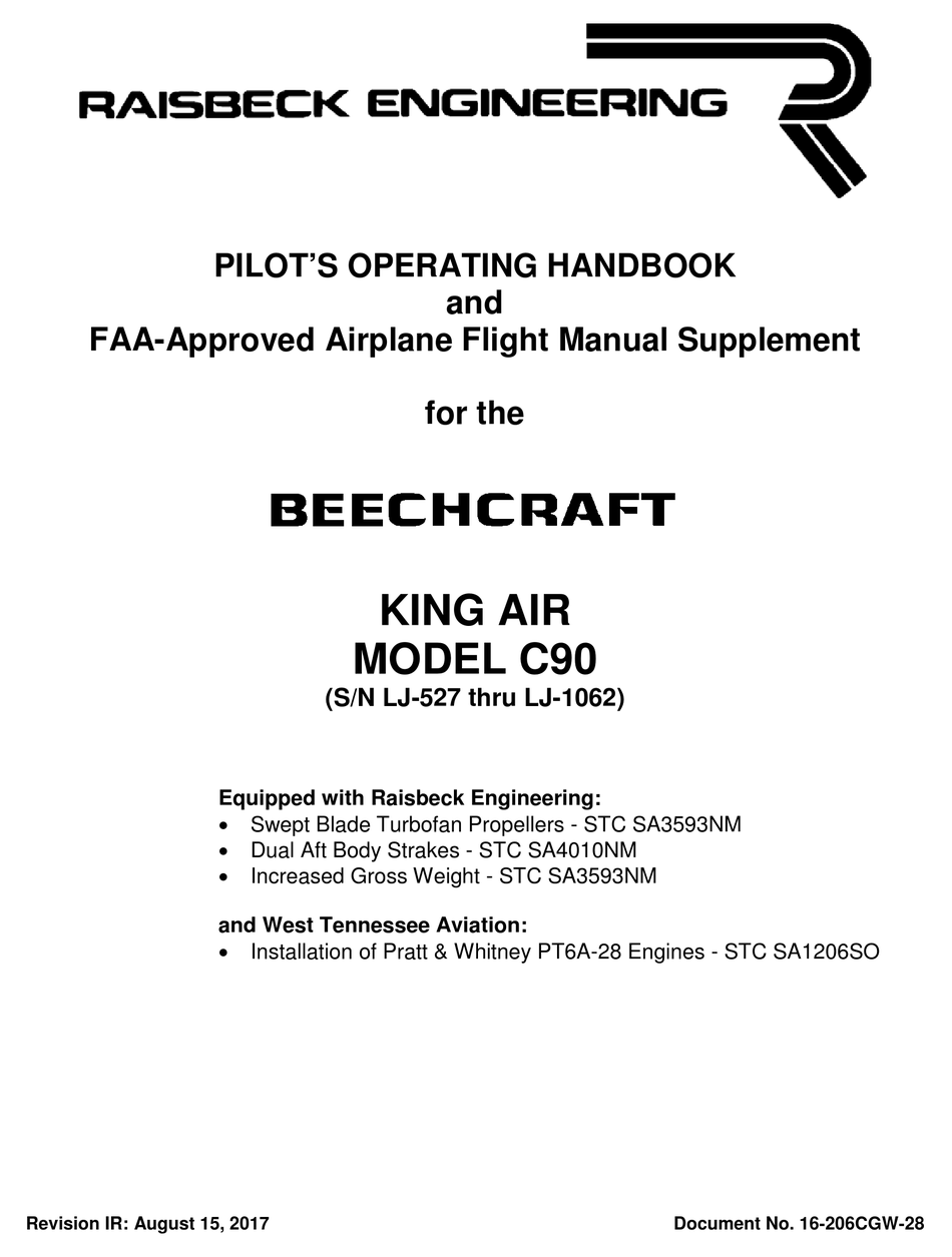 RAISBECK ENGINEERING BEECHCRAFT KING AIR C90 PILOT OPERATING