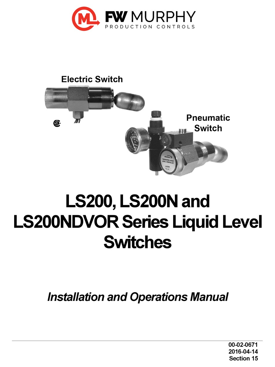 FW MURPHY LS200 SERIES INSTALLATION AND OPERATION MANUAL Pdf Download