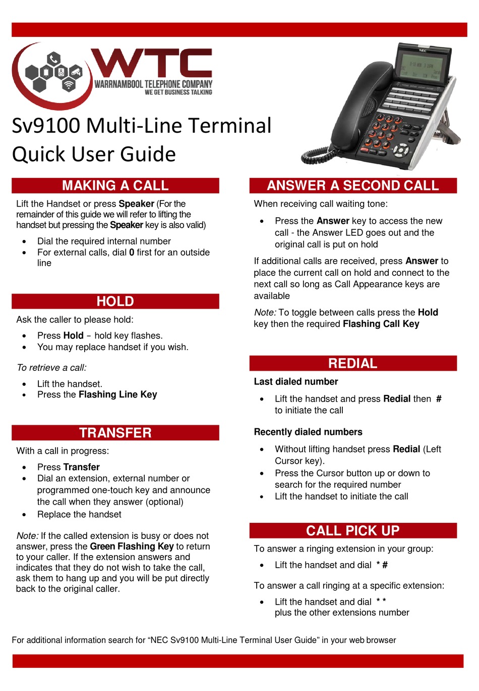 NEC SV9100 QUICK USER MANUAL Pdf Download ManuaLib NEC SV9100 QUICK USER MANUAL Pdf Download ManuaLib