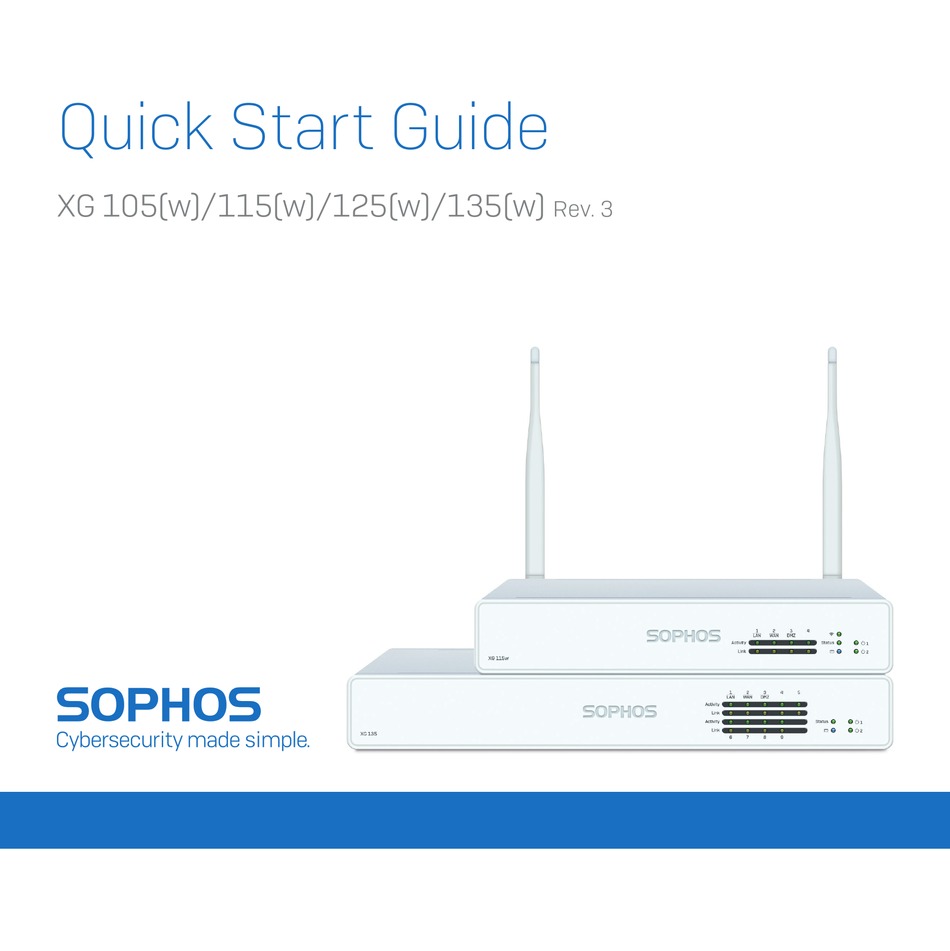 SOPHOS XG 105W QUICK START MANUAL Pdf Download | ManualsLib