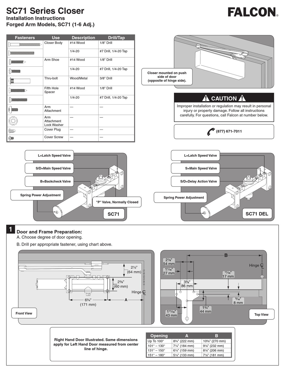 FALCON SC71 INSTALLATION INSTRUCTIONS Pdf Download ManualsLib