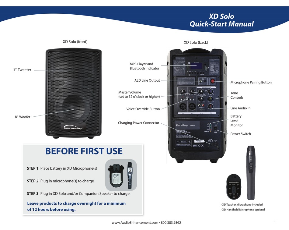 AUDIO ENHANCEMENT XD SOLO QUICK START MANUAL Pdf Download ManualsLib