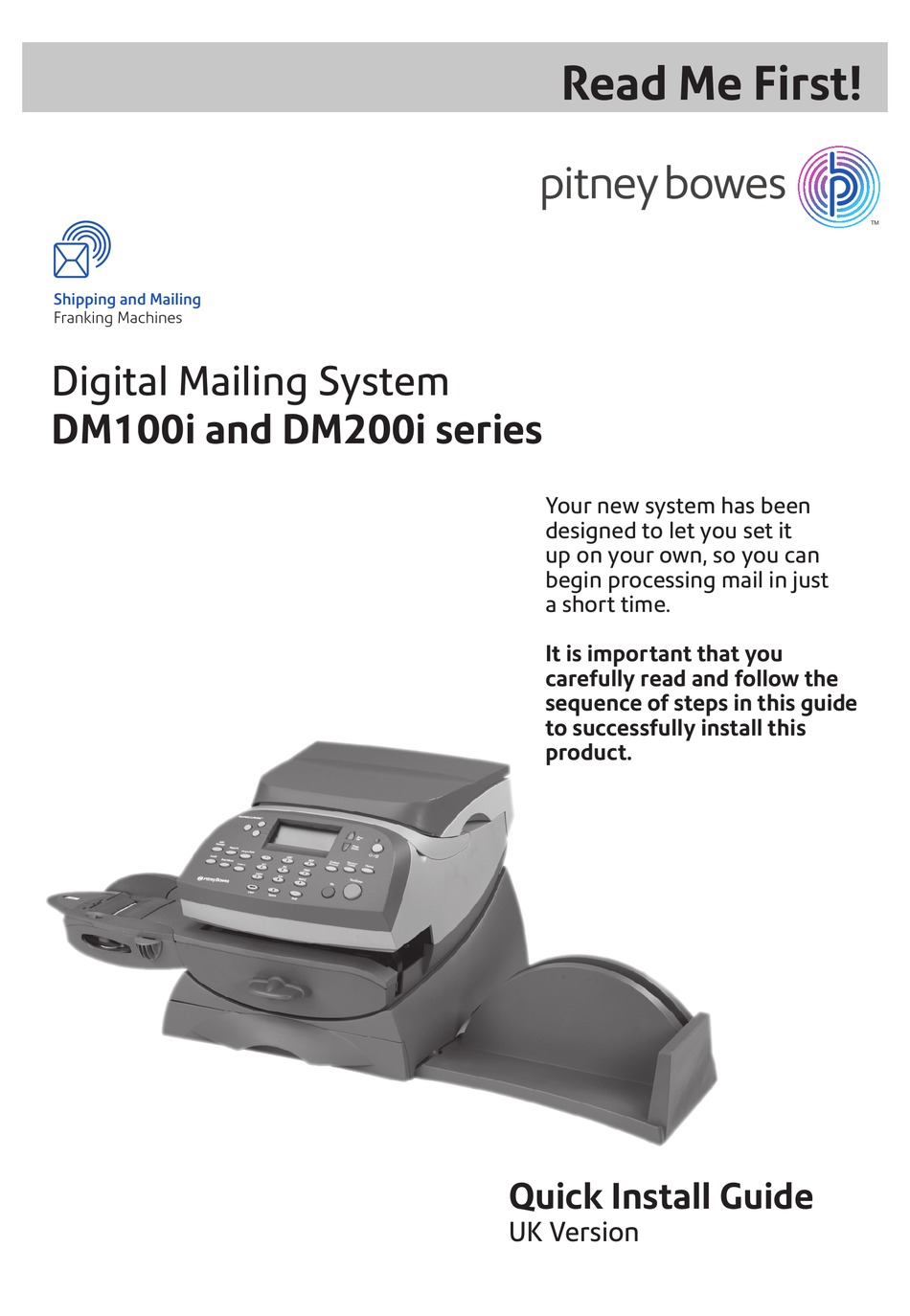 PITNEY BOWES DM100I SERIES QUICK INSTALL MANUAL Pdf Download | ManualsLib