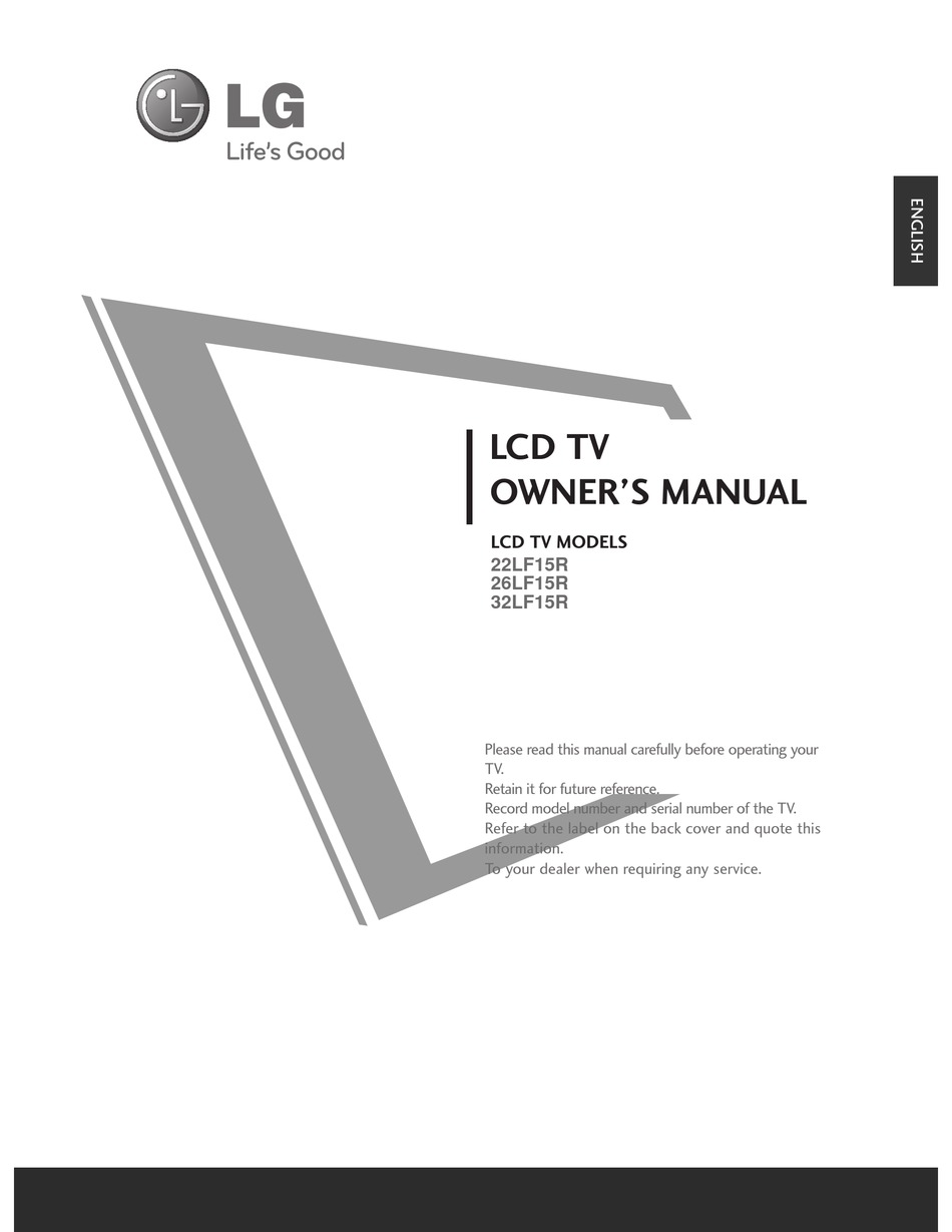 LG 22LF15R OWNER'S MANUAL Pdf Download | ManualsLib