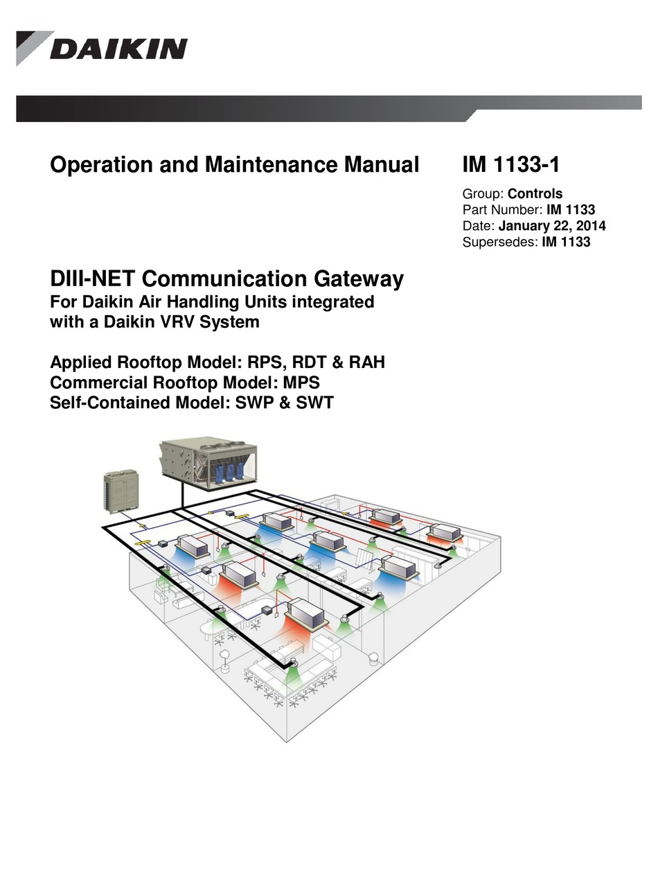 DAIKIN OPERATION AND MAINTENANCE MANUAL Pdf Download ManualsLib