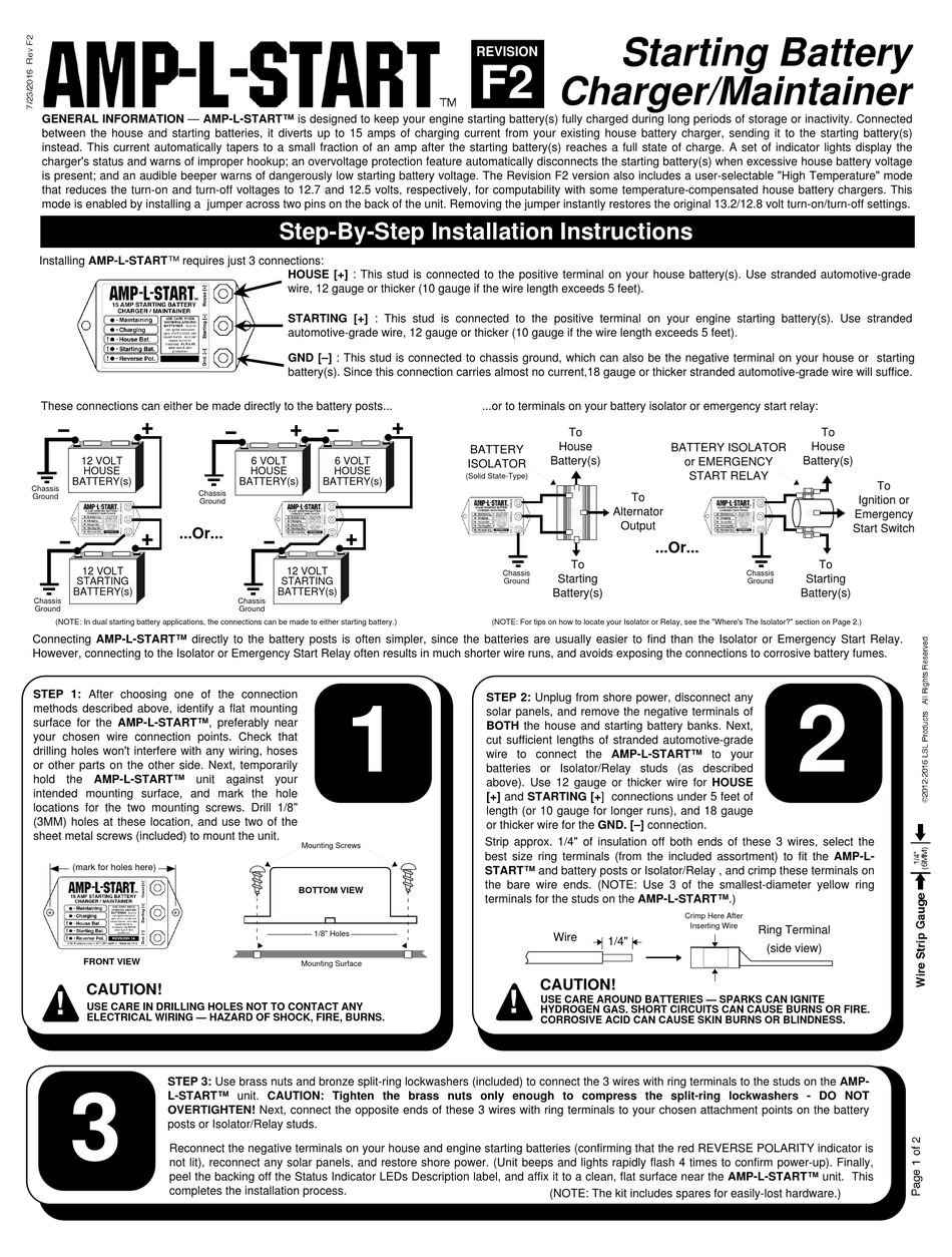 LSL AMPLSTART INSTALLATION INSTRUCTIONS Pdf Download ManualsLib