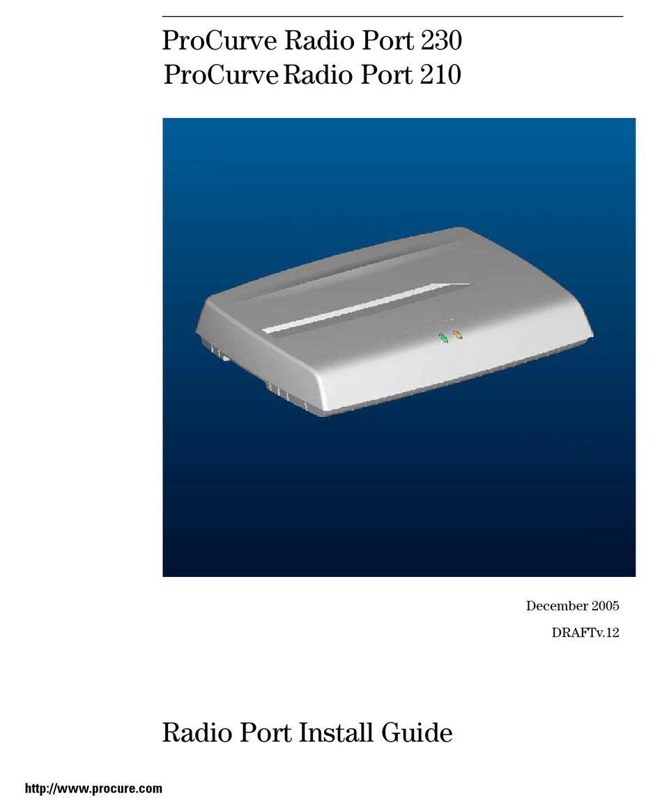 HP PROCURVE RADIO PORT 210 INSTALLATION MANUAL Pdf Download | ManualsLib