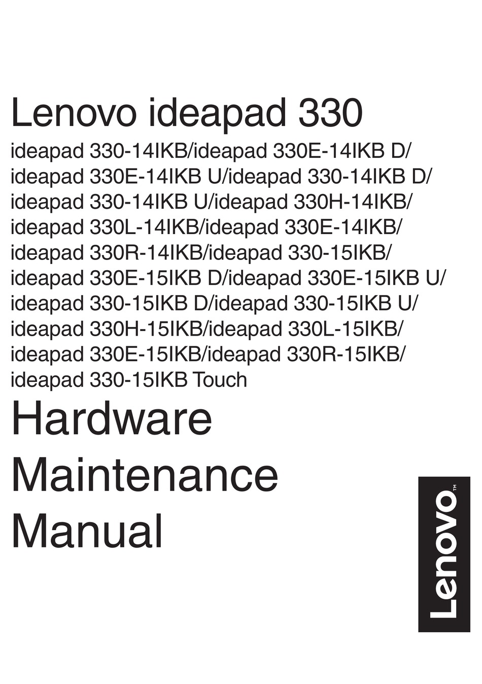 Lenovo Ideapad 330 14ikb Hardware Maintenance Manual Pdf Download Manualslib