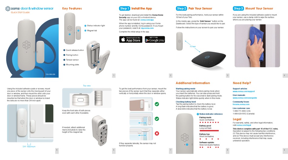 OOMA DOOR & WINDOW SENSOR QUICK START MANUAL Pdf Download ManualsLib