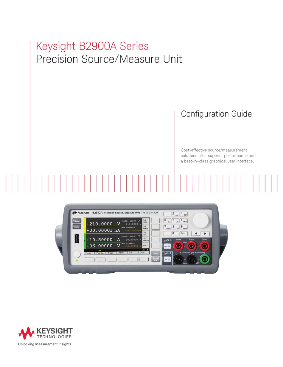KEYSIGHT TECHNOLOGIES B2900A SERIES CONFIGURATION MANUAL Pdf Download