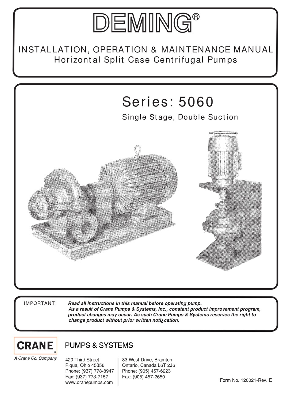 DEMING 5061 INSTALLATION OPERATION & MAINTENANCE Pdf Download | ManualsLib