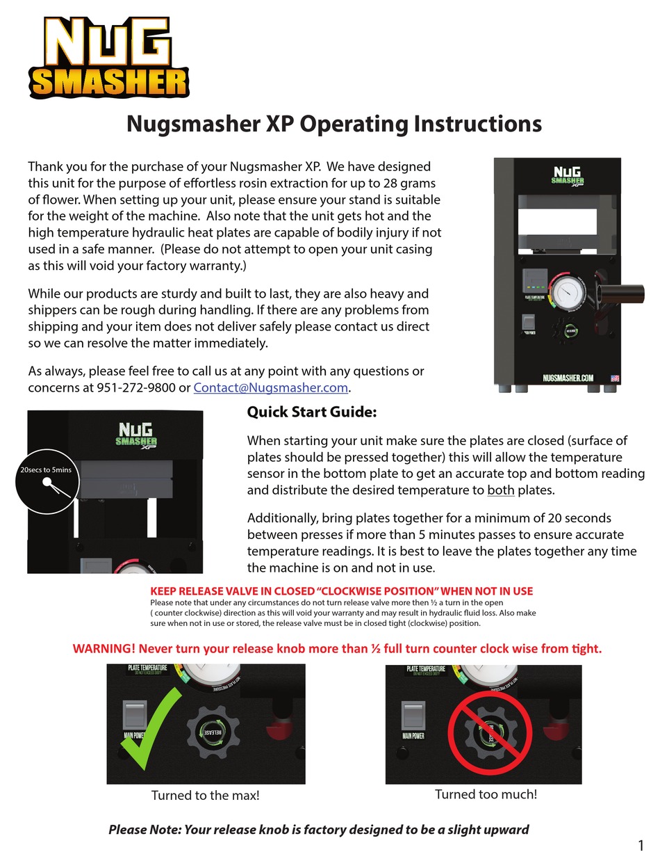 NUGSMASHER XP OPERATING INSTRUCTIONS Pdf Download ManualsLib
