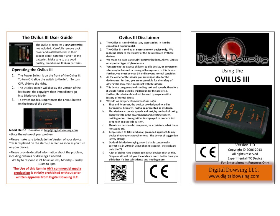DIGITAL DOWSING OVILUS III USER MANUAL Pdf Download ManualsLib
