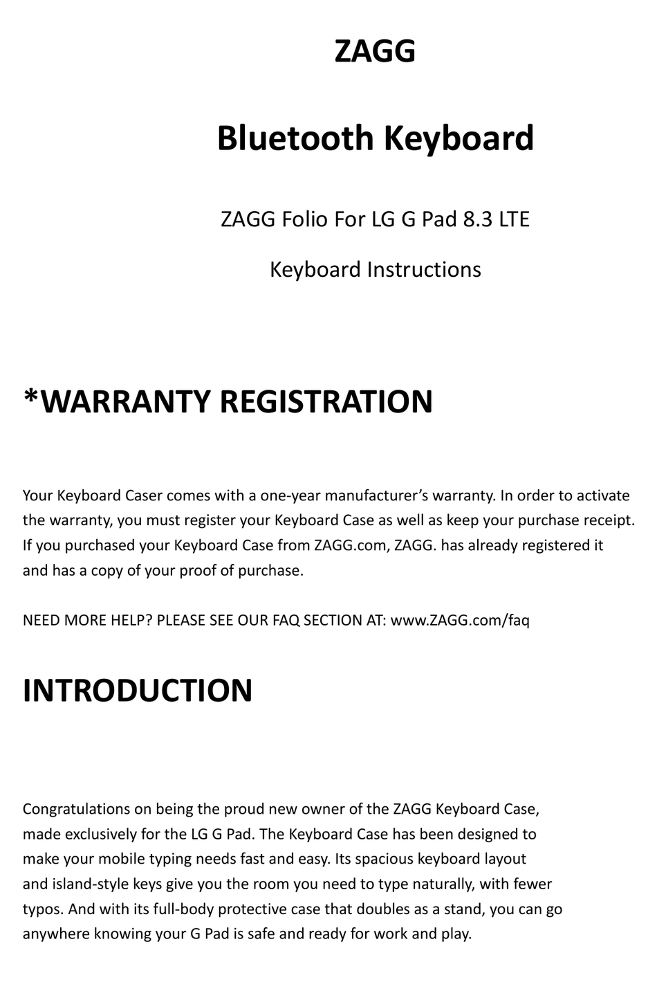 zagg folio warranty