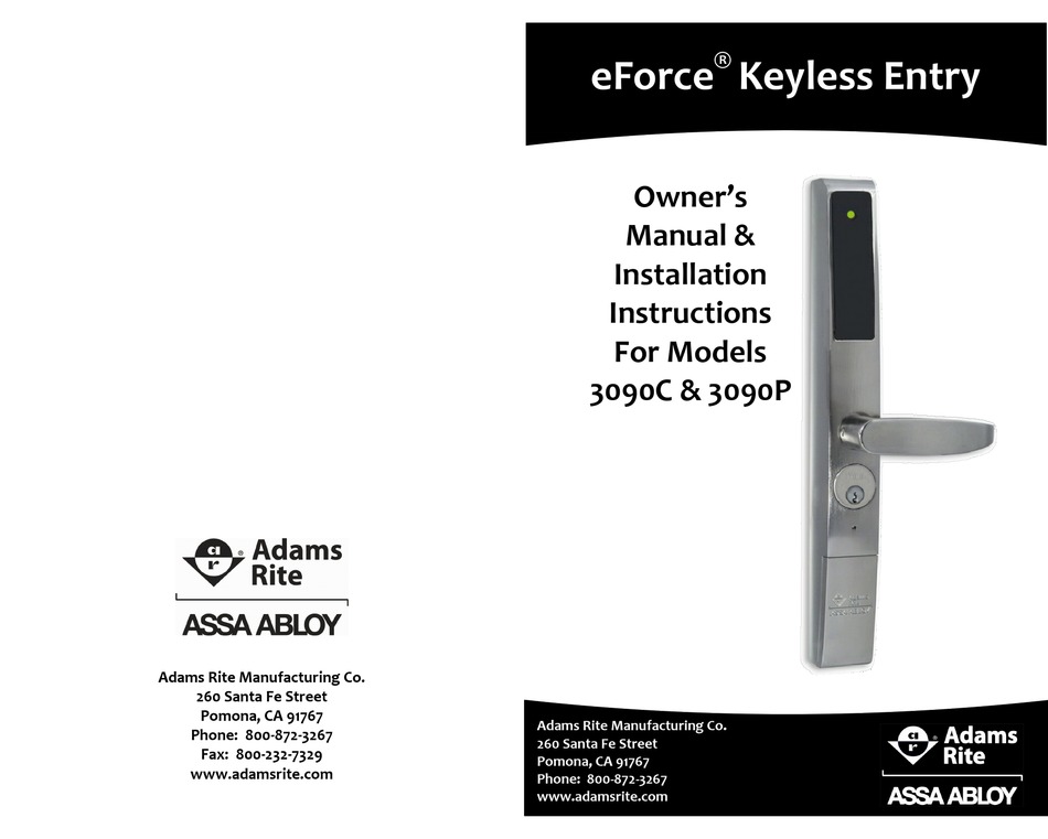 Adams Rite Assa Abloy Manual