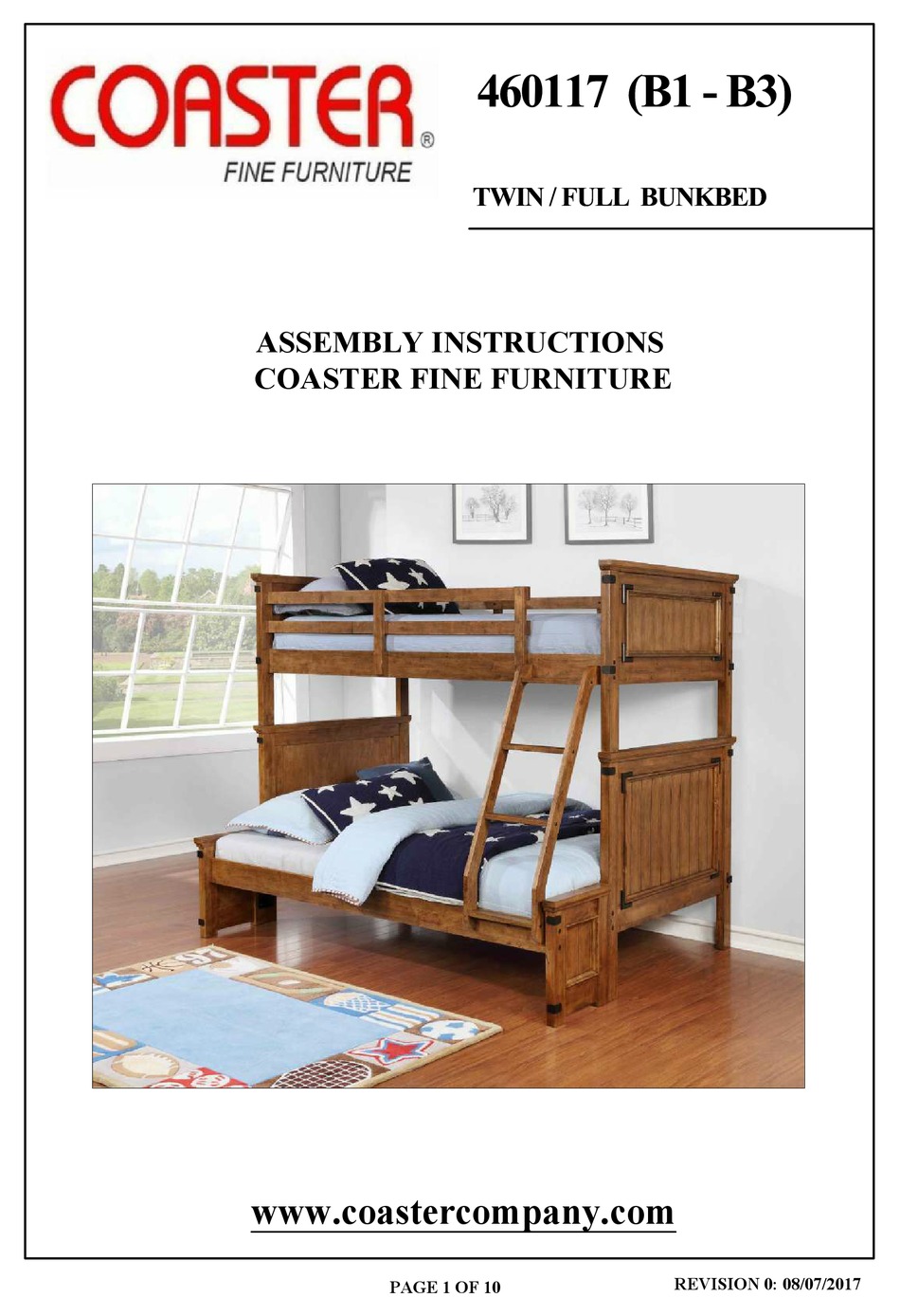 Coaster 460117 Assembly Instructions, Coaster Furniture Bunk Bed Assembly Instructions