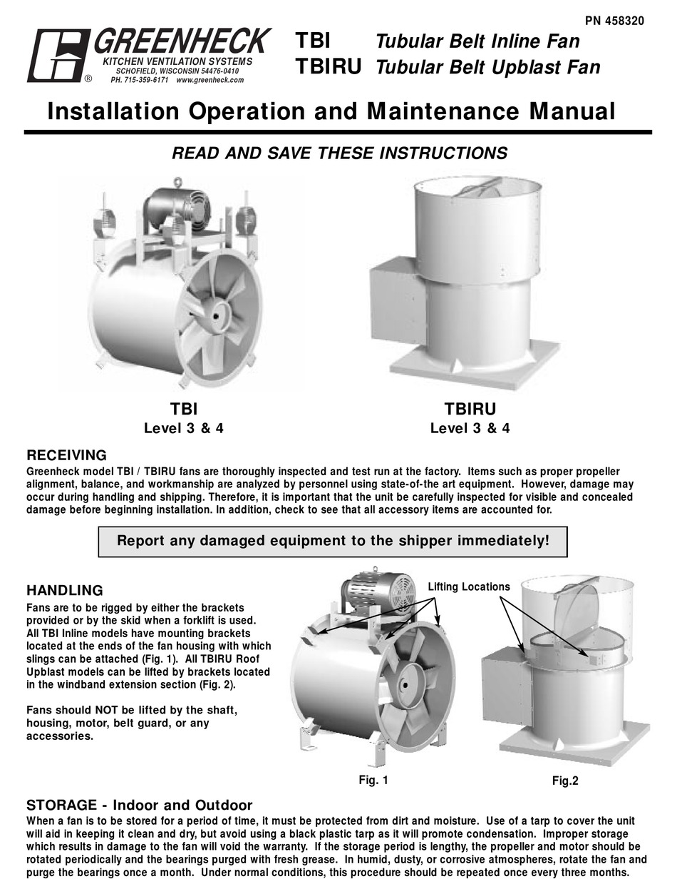 GREENHECK TBI INSTALLATION, OPERATION AND MAINTENANCE MANUAL Pdf ...