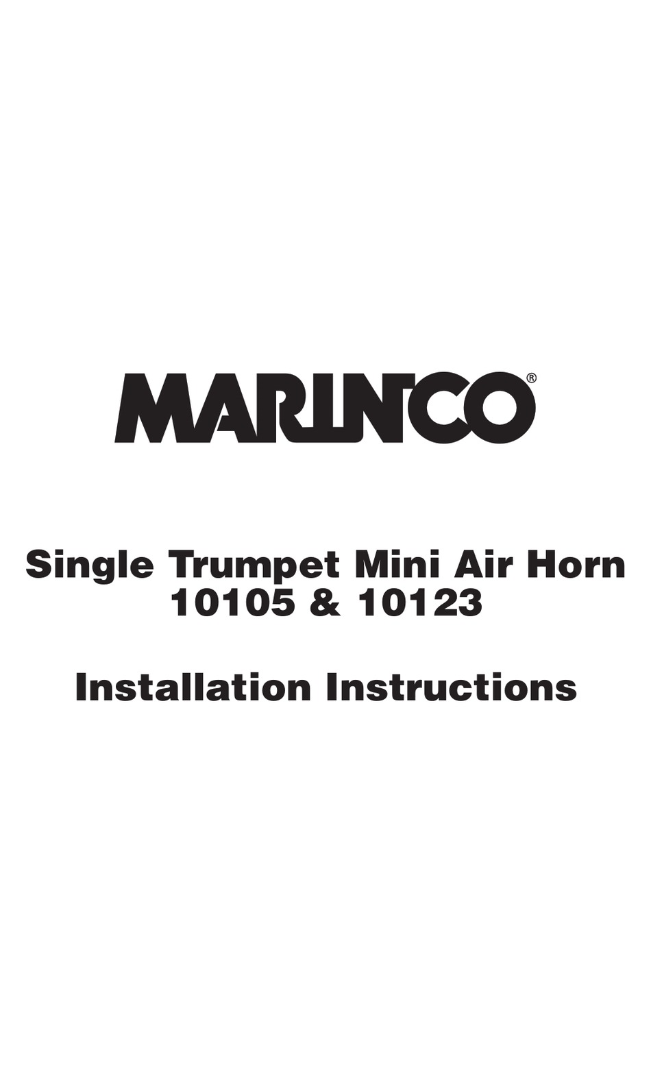 MARINCO 10105 INSTALLATION INSTRUCTIONS MANUAL Pdf Download | ManualsLib