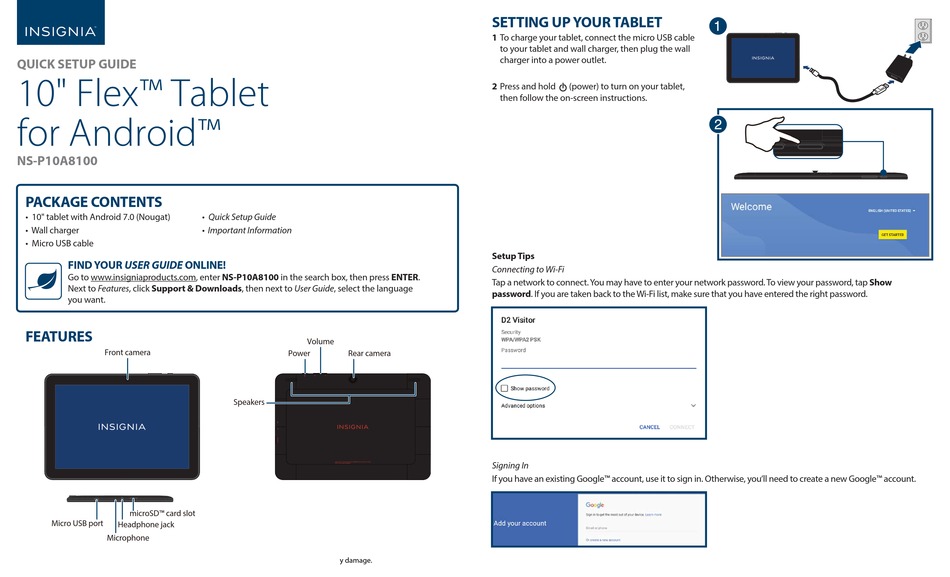 INSIGNIA NS-P10A8100 QUICK SETUP MANUAL Pdf Download | ManualsLib