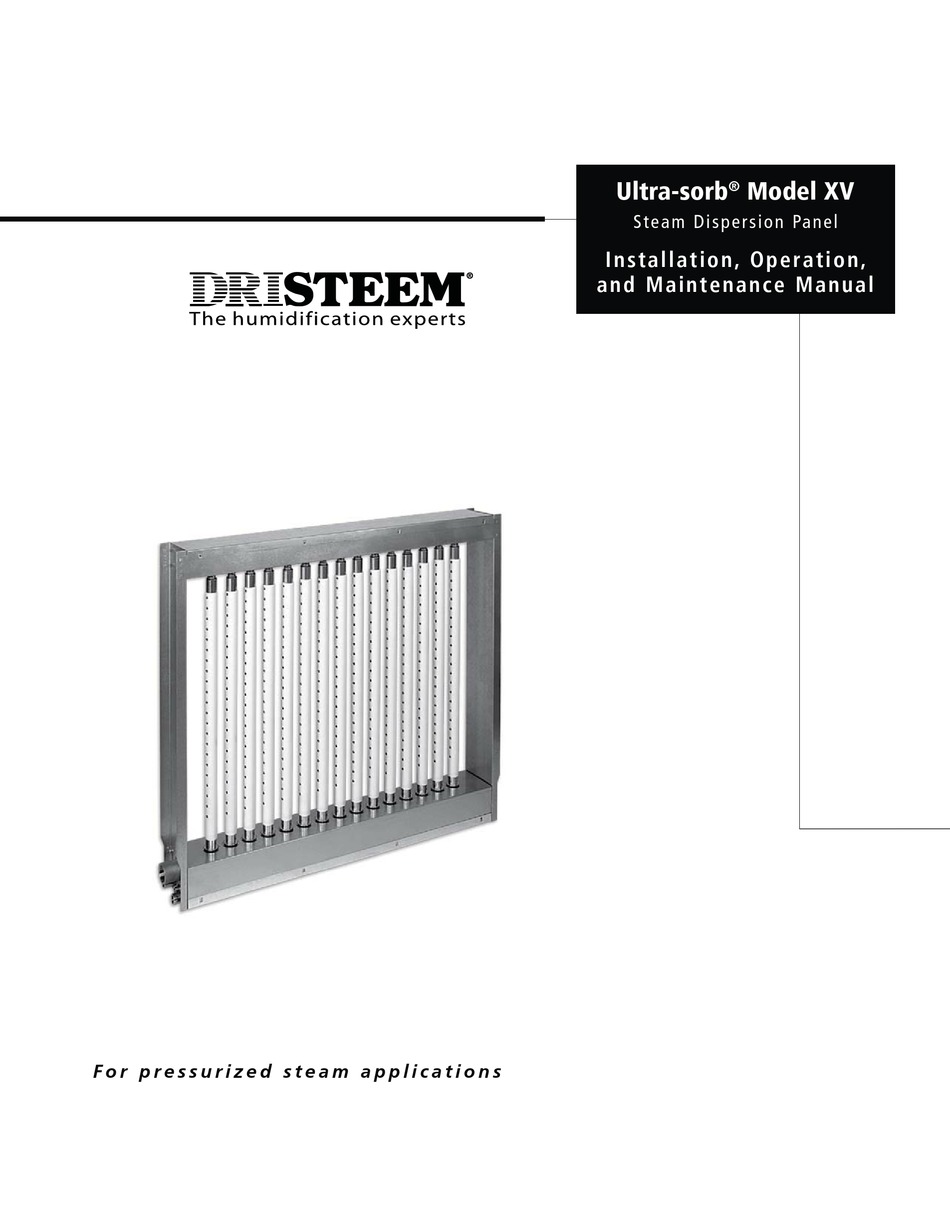 DRISTEEM ULTRA-SORB XV INSTALLATION, OPERATION AND MAINTENANCE MANUAL