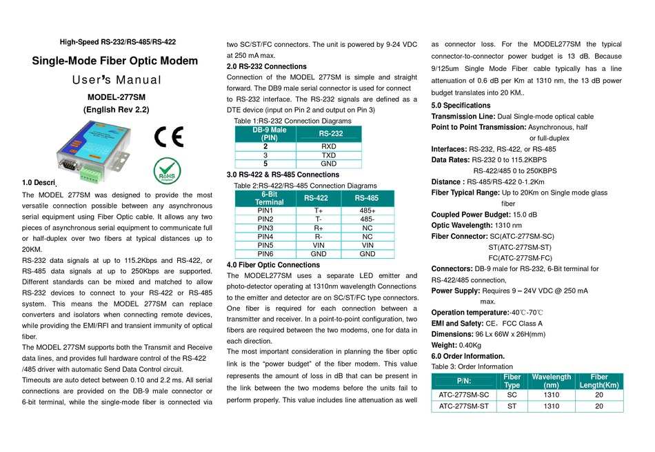 ATC 277SM USER MANUAL Pdf Download | ManualsLib