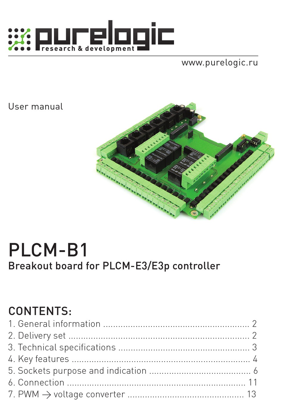 PURELOGIC PLCM-B1 USER MANUAL Pdf Download | ManualsLib
