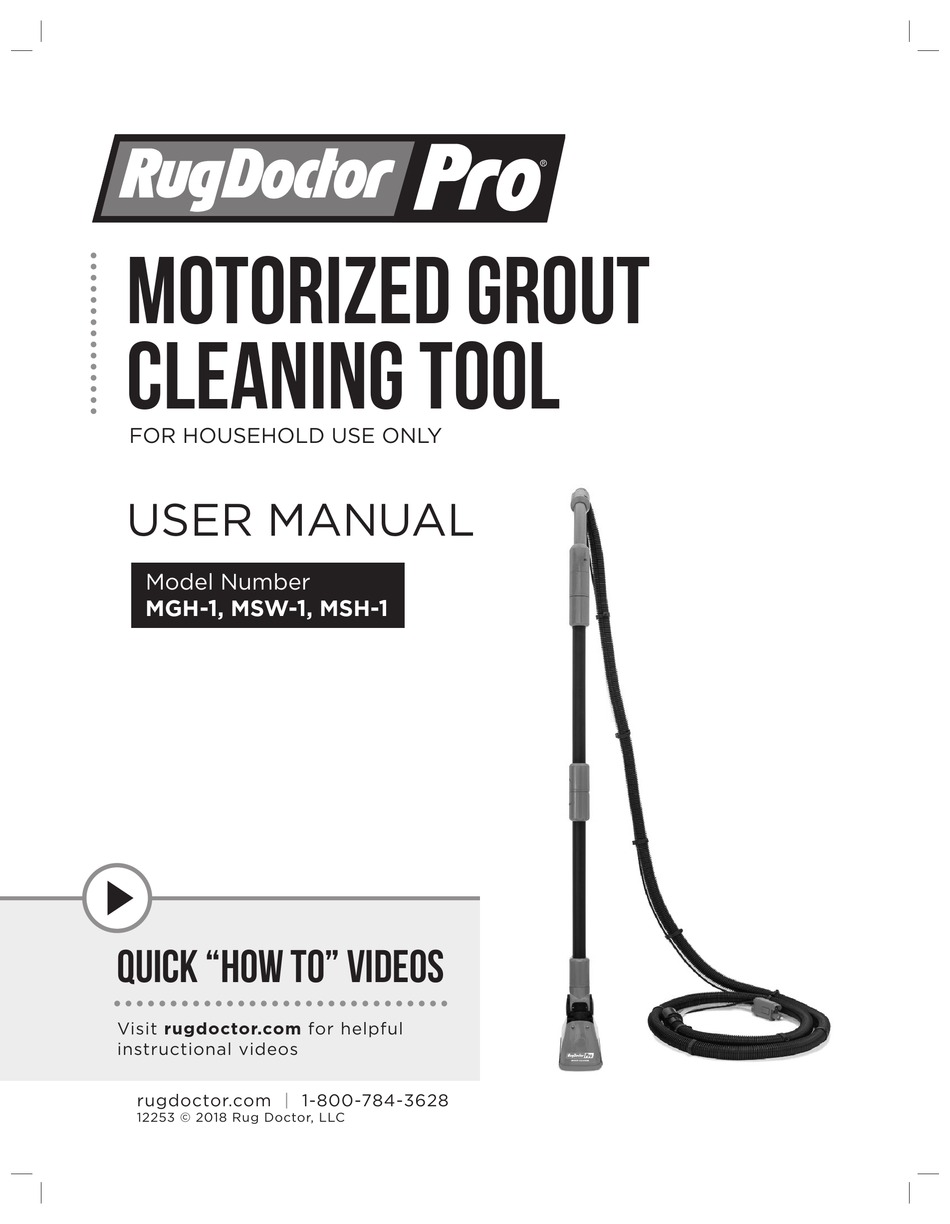 RUGDOCTOR PRO MGH1 USER MANUAL Pdf Download ManualsLib