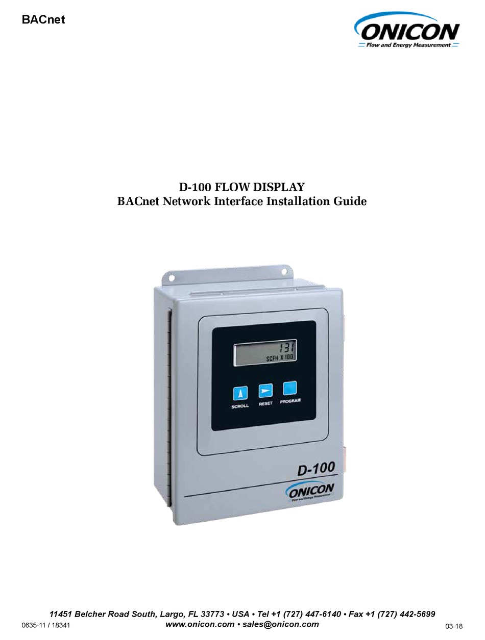 Onicon D 100 Installation Manual Pdf Download Manualslib