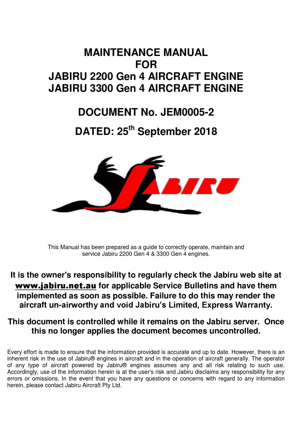 JABIRU 2200 MAINTENANCE MANUAL Pdf Download ManualsLib