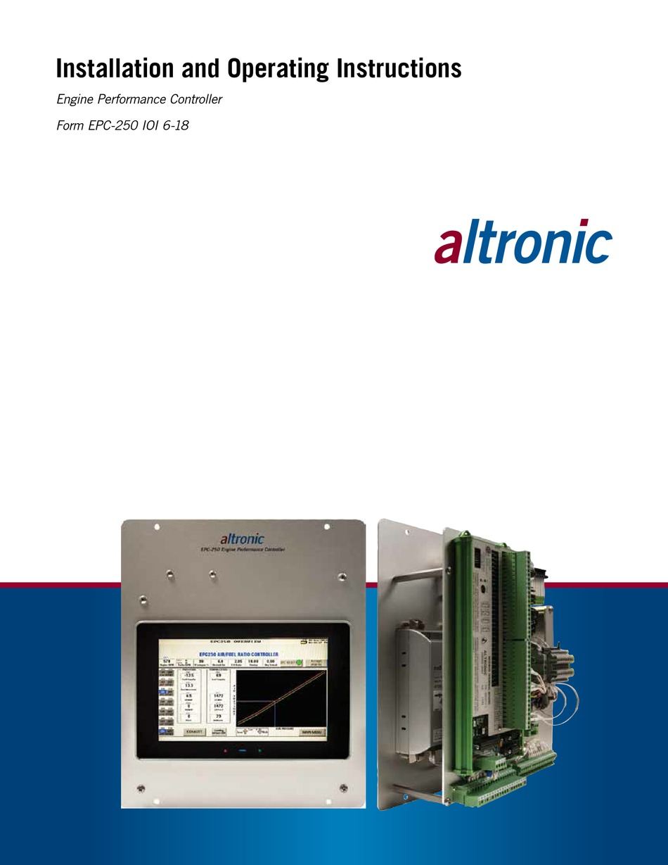 ALTRONIC EPC250 INSTALLATION AND OPERATING INSTRUCTIONS MANUAL Pdf