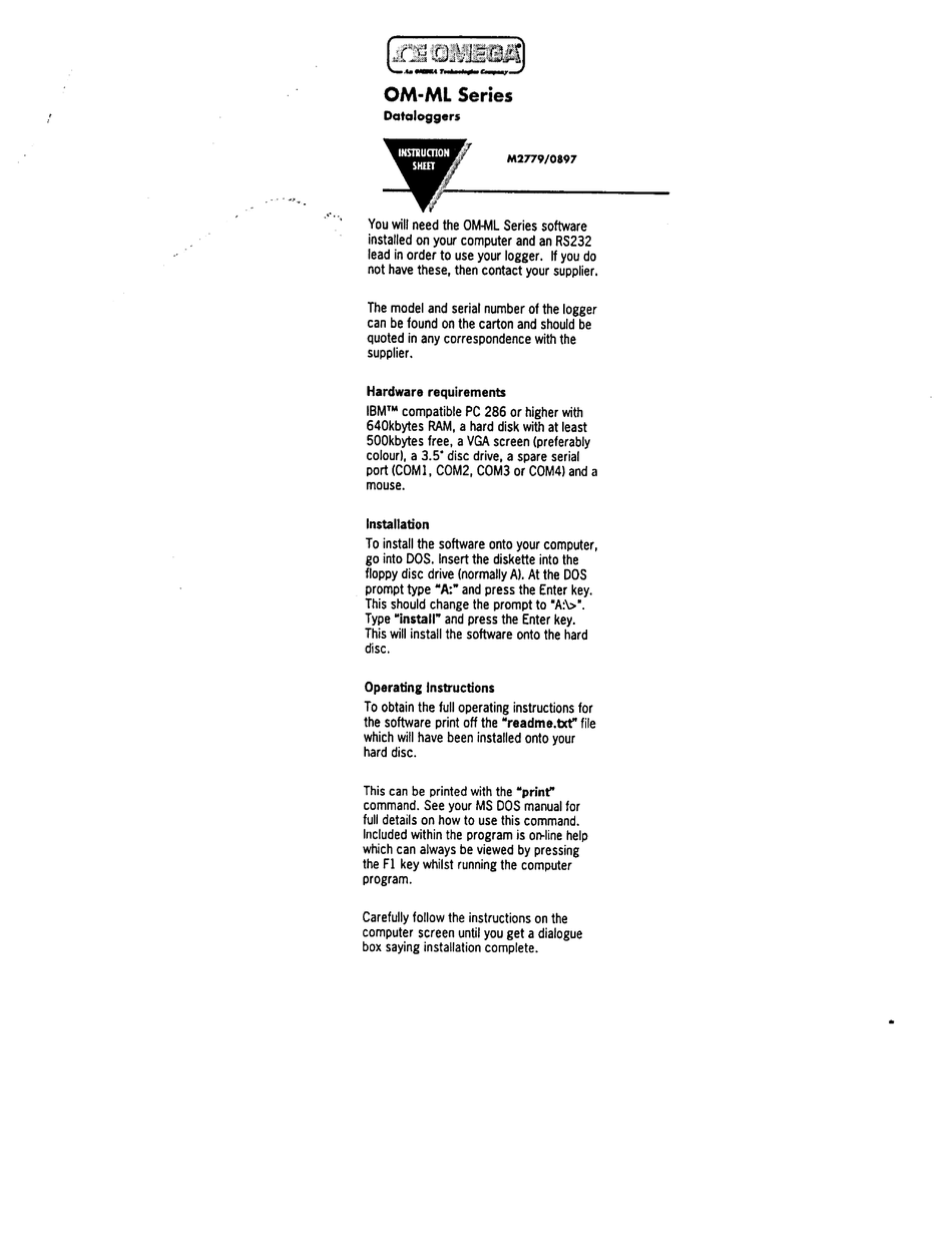 OMEGA OMML SERIES INSTRUCTION SHEET Pdf Download ManualsLib