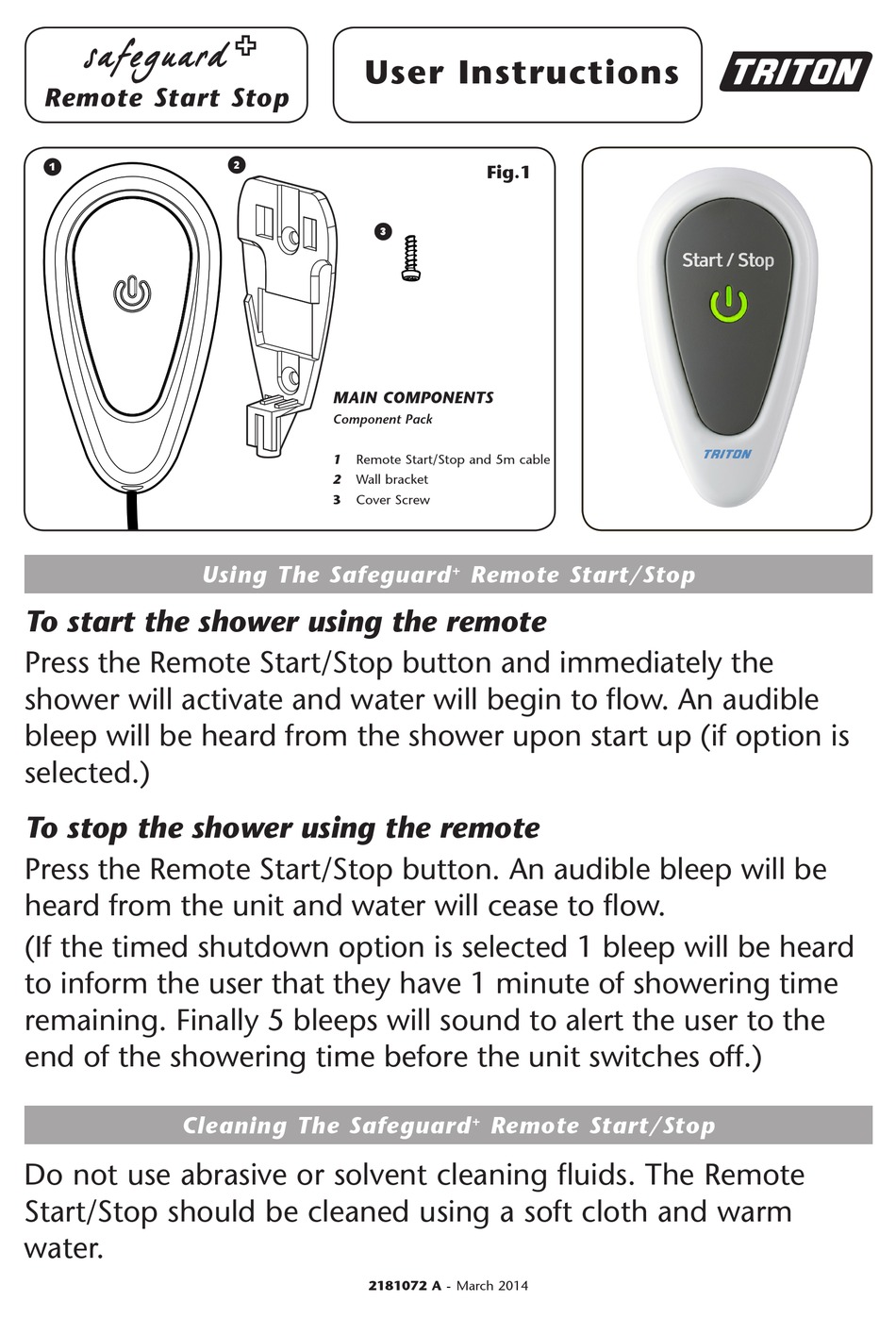 TRITON SAFEGUARD+ INSTRUCTIONS FOR USE Pdf Download ManuaLib