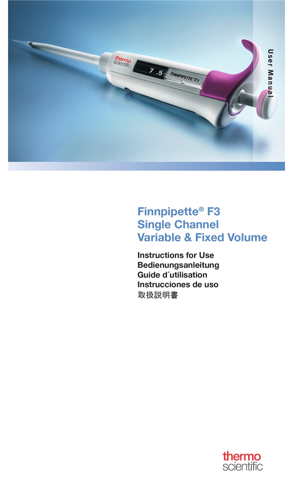 THERMO SCIENTIFIC FINNPIPETTE F3 INSTRUCTIONS FOR USE MANUAL Pdf Download |  ManualsLib