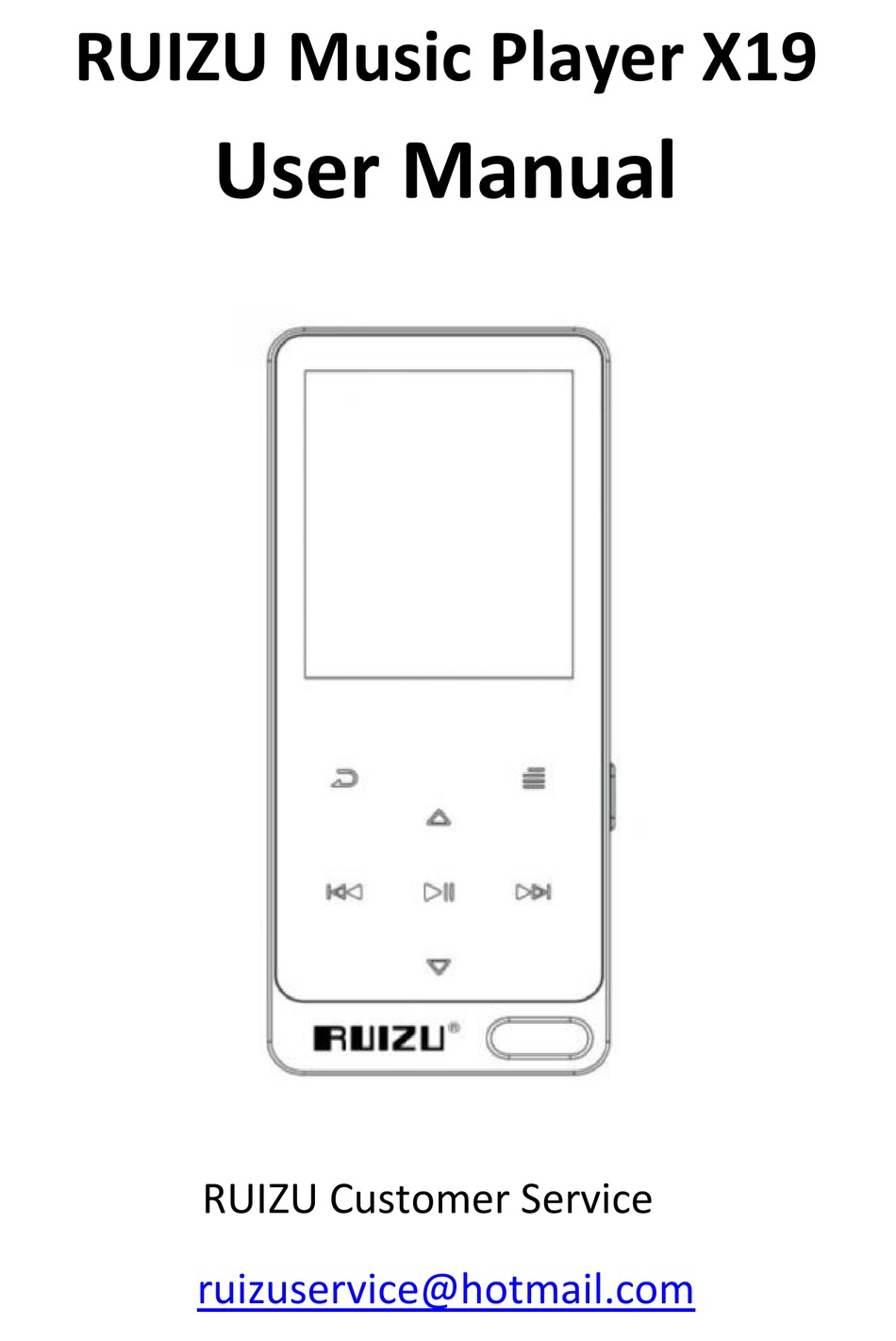 RUIZU X19 USER MANUAL Pdf Download | ManualsLib