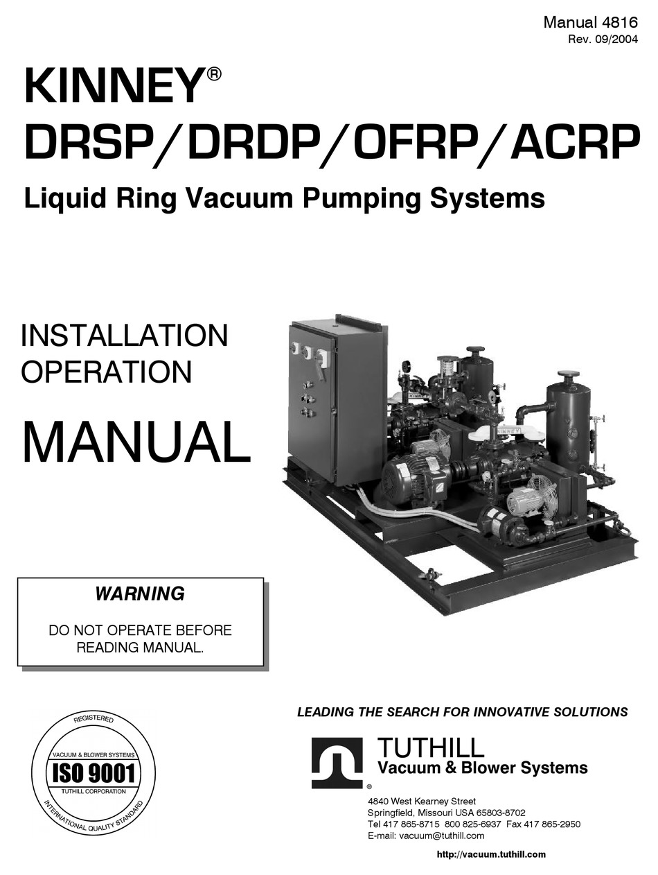 TUTHILL KINNEY DRSP INSTALLATION AND OPERATION MANUAL Pdf Download ManualsLib