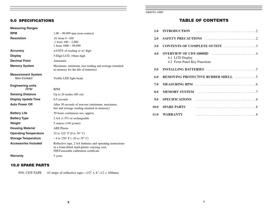 check-line-cdt-1000hd-operating-instructions-manual-pdf-download-manualslib