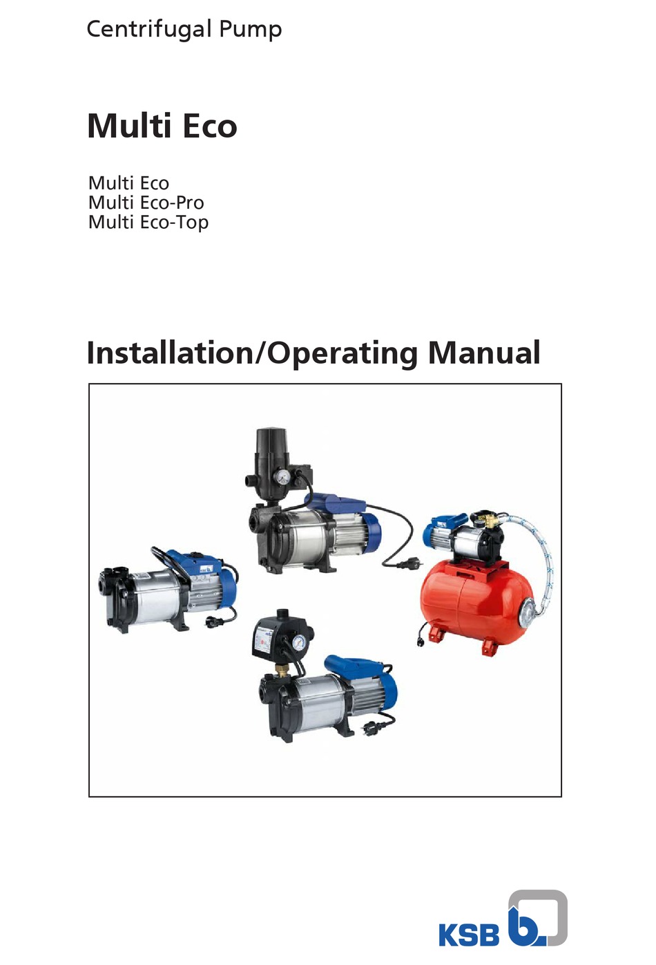 KSB MULTI ECO INSTALLATION & OPERATING MANUAL Pdf Download | ManualsLib