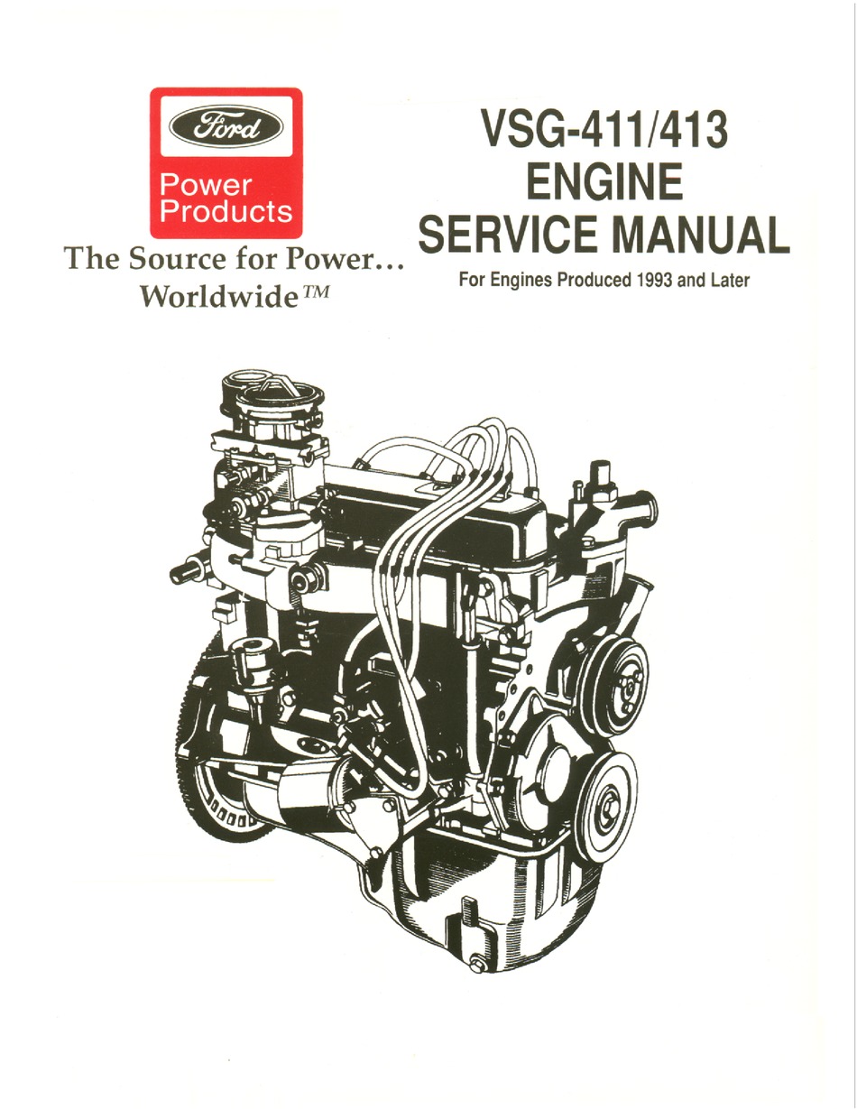 Ford Vsg 411 413 67-69 Cid Gas Motore & Potenza Unità Parti Manuale Libro 