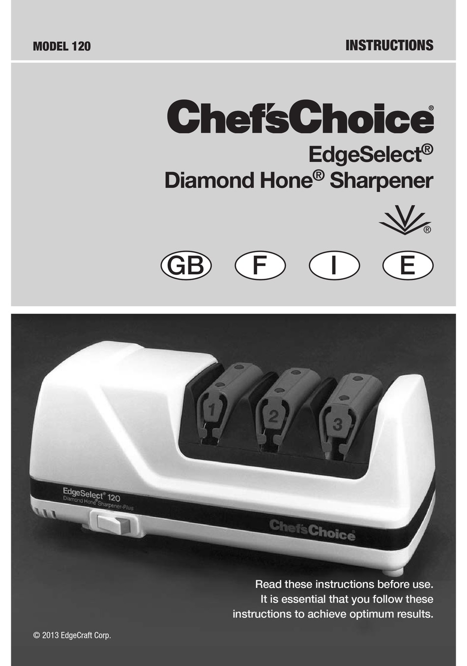User manual Chef's Choice EdgeSelect 120 (English - 48 pages)