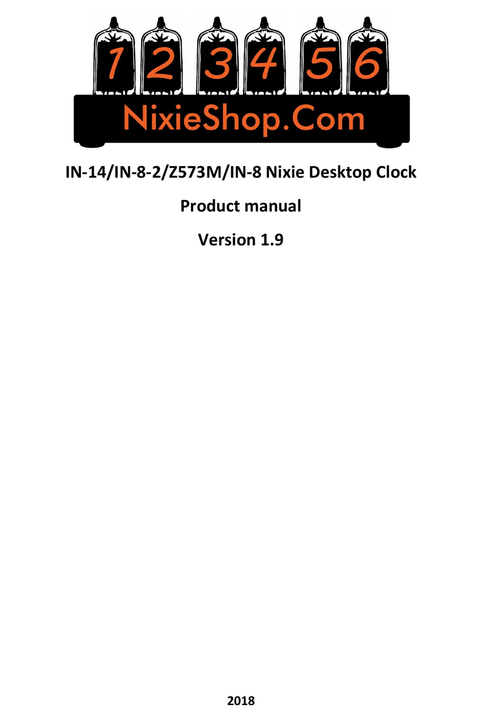 NIXIE CLOCK IN14 PRODUCT MANUAL Pdf Download ManualsLib