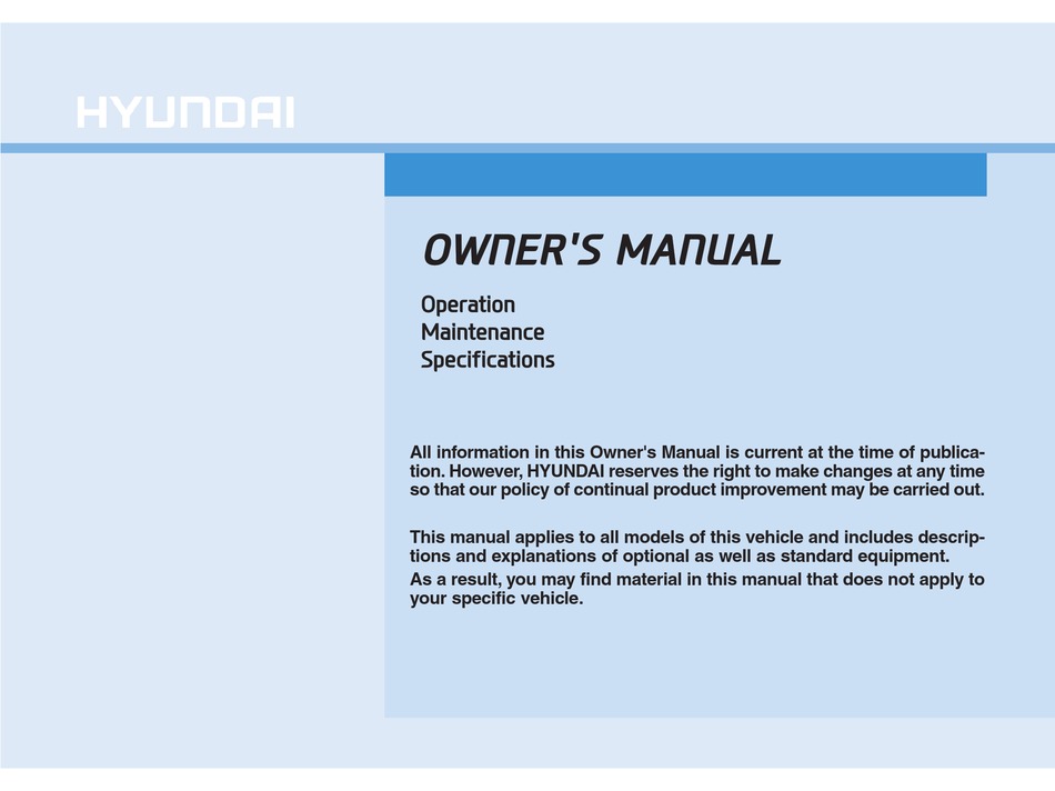 HYUNDAI SANTA FE OWNER'S MANUAL Pdf Download ManualsLib