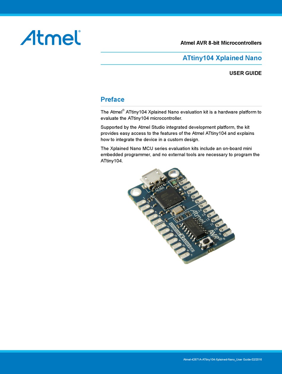 ATMEL ATTINY104 XPLAINED NANO USER MANUAL Pdf Download ManualsLib
